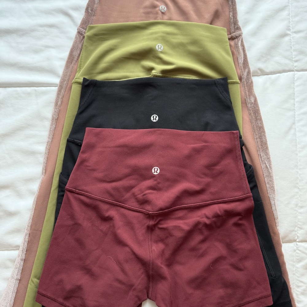 Lululemon 4 pieces, Size 4 ~ Set of 2 Shorts 2 Leggings